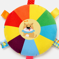 Squeaky Dog Flying Disc, 15cm Multicolored Fabric Dog Training Toy, Interactive Pet Toy for Outdoor Playtime