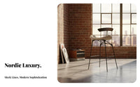 Saddle-Seat Stool Nordic Theme & Appearance Saddle Seat Bar Stool Utilitarian Design Minimalist Design for Homeowners, Kitchen