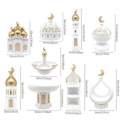 Middle Eastern Design Figurine Handmade Look Crescent Moon House Ornament