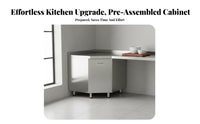 Integrated Countertop Stainless Steel Kitchen Cabinet Rust Proof Kitchen Base Cabinet with Sink Easy to Clean Household Furniture Large Capacity Storage for Homeowners, Cooking Enthusiasts, Renovators, Home, Pantry, Utility Room, Garage