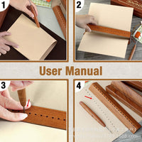 Wooden Book Binding Kit with Hole Punch Stand for Book Lovers, Paper File Binding