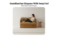 Nordic aesthetic Oversized Armchair cleanable Cover Rounded Single-Seater Couch Plush pading Living Room Seating Deep Seat for Guesthouse Owners, Homeowners, Interior Designers, Small Apartment, Bedroom, perusing corner