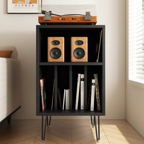 Vinyl Record Storage Cabinet Solid Wood Material Turntable Stand with Record Storage Large Capacity Mid-Retro Modern Console for Living Room, Bedroom