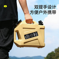 12L Khaki PE Tactical Water Bucket with Faucet for Camping and Car