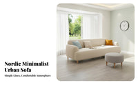 Modern Design Straight-Line Minimalist Sofa Breathable Textile Living Room Furniture Easy to Clean Couch Supportive Cushioning for Apartment Dwellers, Young Adults, Homeowners, Small Areas, Lounge Area