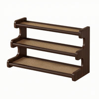 Cup Rack with Wooden Frame Three-Tier Countertop Mug Holder Easy Access Coffee Mug Display Shelf for Kitchen, Sideboard