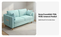 Space Saving Small Apartment Sofa Comfortable Compact Apartment Couch Easy Assembly 2 Seater Loveseat Sturdy Construction for Renters, Students, Office Workers, Rental Home, Bedroom, Dorm