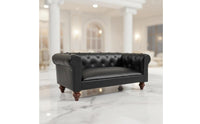 1:12 Scale Sofa Classic Dollhouse Leather Couch Collectible Grade Miniature Loveseat for Hobbyists, Collectors