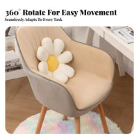 Upholstered Vanity Chair with Backrest Back Support Makeup Stool Soft Cushion