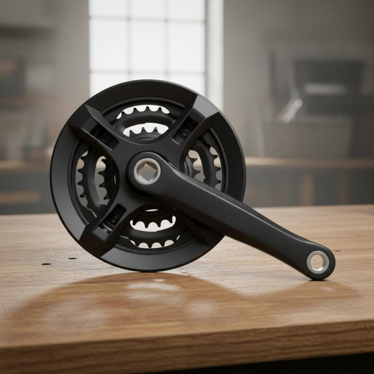 Mountain Bike Crankset Easy Gearing Triple Chainring Crankset Chain Retention Cycle Chainset
