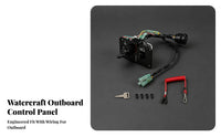 Safety Lanyard Outboard Ignition Key Panel Rectangular Mounting Plate Outboard Ignition Panel 10-Pin Connector Black