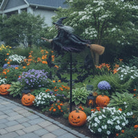 Rotating Witch Wind Wind Spinner Kinetic Witch Wind Spinner with Stake Outdoor Garden Stake Ornament Gothic for Homeowners