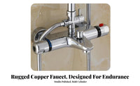 Thermostatic Shower Faucet  | built-in Stop, Chrome-Finished Metal Body, Thermostatic faucet  Connections, for bath