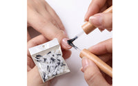 50 Pieces Replacement Nail Brush Head Detachable Nail Brush Head with Flat Bristles Brushes Translucent Applicator