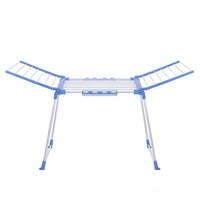 Free-Standing Foldable Double-Wing Clothes Drying Rack with Towel Rack, Plastic, Model 805