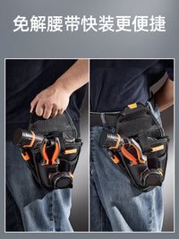 Multipurpose Tool Waist Bag Portable Tool Pouch Wear-resistant Electrician Bag Waist Tool Storage Bag Thickened Oxford Waist Bag