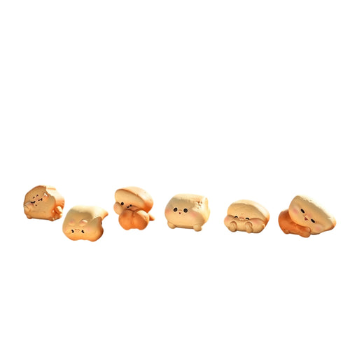 6 Pieces Bread Figurine Playful Dashboard Figurine Compact for Office Workers