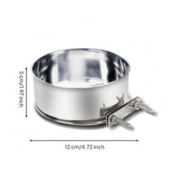 Stainless Steel Dog Food Bowl with Clamp Holder Space-Saving Pet Food Bowl with Clamp Holder Rust-Resistant Feeding Dish Secure for Kennel