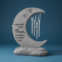 Pet Memorial Wind Chime Personalized Engraving Half-Moon Memorial Ornament