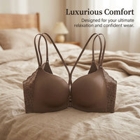Lingerie Set with Push Up Bra and Front Hook Closure for Women, Padded Cups for Lift and Full Coverage, Y-Back Design for Support