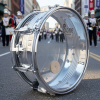 Snare Drum with Drumsticks Silver Marching Snare Drum with Strap Transparent Skin Percussion Instrument for Drummers