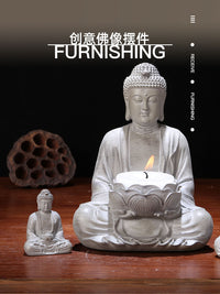 Chinese Zen Buddha Statue Tabletop Ornament Resin Craft for Home Decor