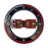 Digital Wall Clock Plug-Powered Round LED Wall Clock Minute Markers