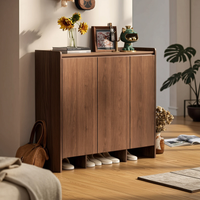 Solid Wood Shoe Storage Unit Removable Shelf Entryway Shoe Storage Unit Open Bottom Footwear Organizer for Hallway