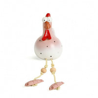 Chicken Statue with Dangling Legs Cartoon Chicken Figurine Cute for Desktop