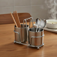Stainless Steel Utensil Holder Rust Proof Tableware Holder Stand Long-Lasting