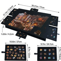 Mobile Puzzle Surface with Drawers for 1000 Piece Puzzles, Felt Mat for Adults and Home Use, Compact Storage Solution for Indoor Activities