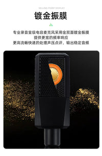 Deyi D241 Cardioid Condenser Microphone with Sound Card Set for Live Streaming and Recording
