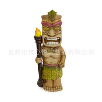花园装饰玛雅图腾工艺树脂摆件户外庭院草坪太阳能灯tiki图腾摆件