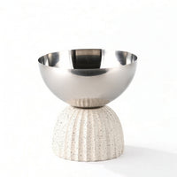 Pedestal Fruit Bowl Polished Fruit Bowl with Pedestal Fluted Tableware for Hosts