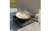 No Coating Hammered Titanium Frying Pan PFAS/PFOA/PTFE without Uncoated Titanium Skillet Physical Non-Stick Lightweight Backpacking Pan Detachable Handle for Campers, Backpackers, Hikers, Camping, Hiking