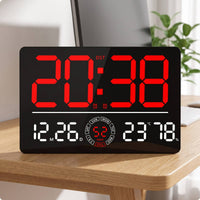 LED Digital Wall Clock Silent Digital Wall Clock 12/24-Hour for Living Room, Bedroom