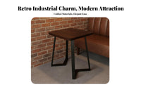 Comfortable Seating Industrial Restaurant Dining Set Easy to Clean Retro Bar Table and Chair Long-Lasting Construction Retro Restaurant Booth Set Polished Tabletop for Interior Designers, Homeowners, Coffee Shop, Eatery, Small Space, Living Room