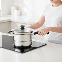 Stainless Steel Pasta Cooker Multipurpose Pasta Pot with Strainer Pasta Cooker Set Even Heating Kitchen Cookware