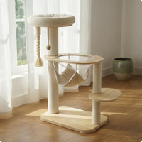 Feline Tree with Hammock Space Saving Pet Furniture Soft Perch