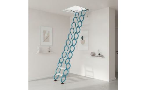 Compact Retractable Attic Ladder Sturdy Ceiling Mount Attic Ladder Long-Lasting Pull down Loft Stairs Wide for Homeowners