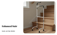 Anti-Slip Adjustable Stair Support Handle Easy Installation Adjustable Stair Helper Ergonomic Design Stand Assist Bar Heavy Duty for Seniors, Disabled People, Patients in Recovery, Stairs, Staircase, Indoor, Indoors