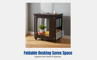 Movable Coffee Table, Hardwood Folding Side Table, Multi-Functional Living Room Furniture, Space-Saving, For Adults