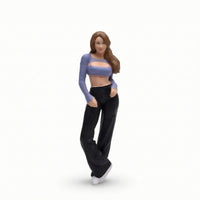 Miniature Woman Figurine Detailed Miniature Woman Figure Compact Female Figurine for Collectors