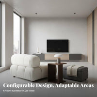Nordic and design Curved sectional Sofa abrasion-resistantResistant Sectional Couch Vintage themed Living Room Furniture space-saving for Apartment Dwellers, Pet Owners, Interior Design fans, Studio, Lounge Area, Office