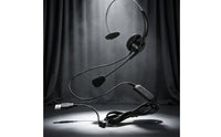 Flexible Monaural Headset with Inline Control Wired Single-Ear USB Headset Adjustable for Office Workers