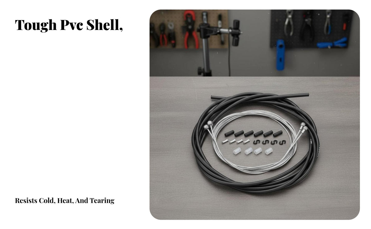Bike Derailleur Wire Set Galvanized Steel Center Cycle Derailleur Wire Set Effortless Function Rust Resistant