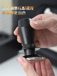 恒力双弹簧可调节咖啡压粉器不锈钢平衡弹力压粉锤51/53/58mm螺纹