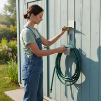 Garden Hose Rack Heavy Duty Metal Water Pipe Holder Weather-Resistant for Yard