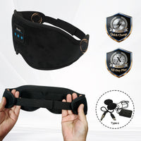 3D Contoured Sleep Mask with Hollow Nose Bridge, Bluetooth, Memory Foam, Detachable
