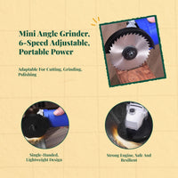 Mini Angle Grinder, Variable Speed Electric Rotary Tool, Grinding, Polishing, Cutting, for DIY Projects, Woodworking, Metalworking, Handcraft